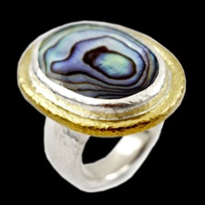 Gurhan abalone shell gold ring