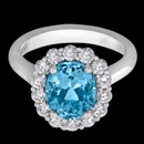 Beautiful color describes this 18 karat white gold ring by Spark Creations. The ring features a fine color aquamarine weighs 2.30 carats and is surround by round brilliant cut diamonds with a total weight of 0.84 carats. Nice and simple and a classic style for many many years of wear. 