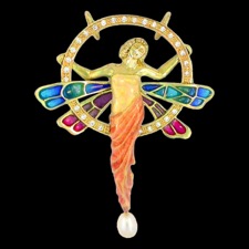 Nouveau Collection Oragne enamel Fairy pendant