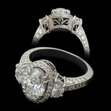 Michael Beaudry round and half moon diamond ring