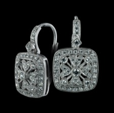 Beverley K white gold diamond earrings with lever backs