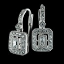 This is a gorgeous pair of 18K white gold  lever back earrings from Beverley K.  The center baguette diamond is surrounded by a delicate emerald shaped pave halo and there are .43cts of pave set diamonds up the lever backs.  