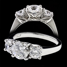 Bridget Durnell platinum three diamond ring