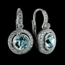 A simply striking pair of lever back earrings from Beverley K.  These earrings are set with 1.60ctw of gorgeous bezel set Aquamarines that are surrounded by a beautiful pave diamond halo with pave diamonds up the lever backs.  The total diamond weight is .31ct. 