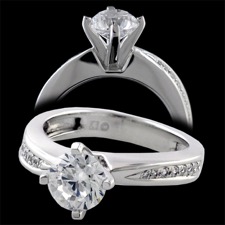 Eddie Sakamoto diamond swish engagement ring