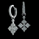 These are  a pair of 18kt white gold diamond huggies from Beverley K.  The charms are  made up of 4 spade shapes each filled with tiny diamonds.  