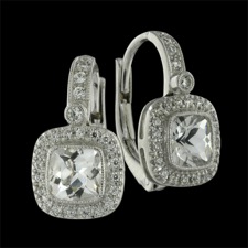 Beverley K 18kt white gold diamond lever back earring semi-mounts