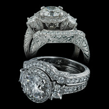 Michael Beaudry Platinum ring with matching wedding set