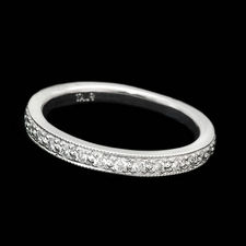 Ladies platinum diamond eternity wedding ring by Scott Kay.  The ring is set with .46ctw of diamonds and is 2.5mm in width.