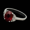 Beautiful handmade platinum diamond and ruby ring.  This ruby is a 2.35ct with .53ct of half moon shaped diamonds.  Most sizes available.