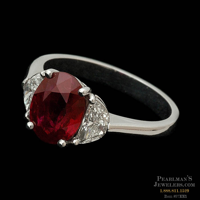 Beautiful handmade platinum diamond and ruby This r..