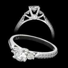 Scott Kay petite platinum 3 stone engagement ring