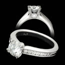 A very pretty platinum channel set engagement ring from Scott Kay. The channels have milgrain edges. The ring contains .30ctw of diamonds and is 3.2mm tapering in width. Center diamond not included. Matches wedding band 81U1. Also available in 18kt gold.